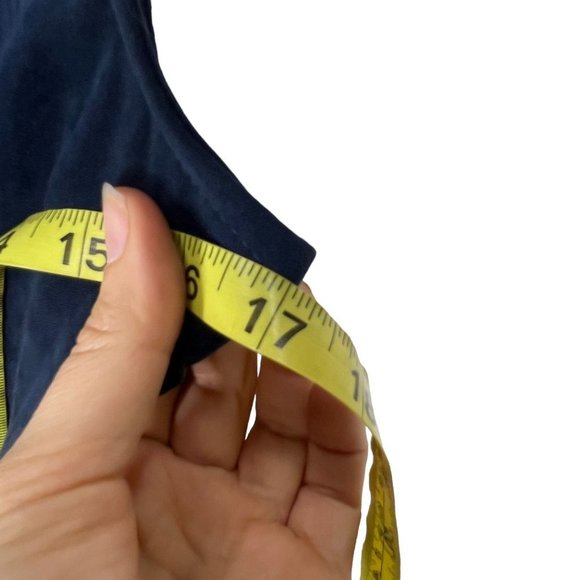 Vintage 90s Dark Blue Faux Suede Short Dress Long Blazer Set Small - Picture 14 of 16